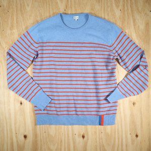 Kule Sophie Stripe Cashmere Pullover Sweater Poppy Sky Women's L